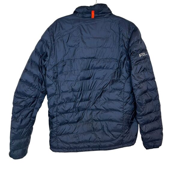Ralph Lauren RLX Puffer Jacket Mens Medium Navy Blue Goose Down Puffer Full Zip - Picture 2 of 16
